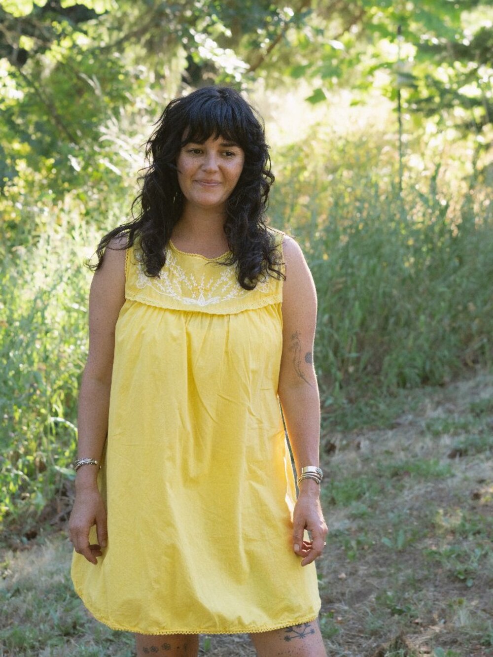 Botanically Dyed Cotton Embroidered Dress